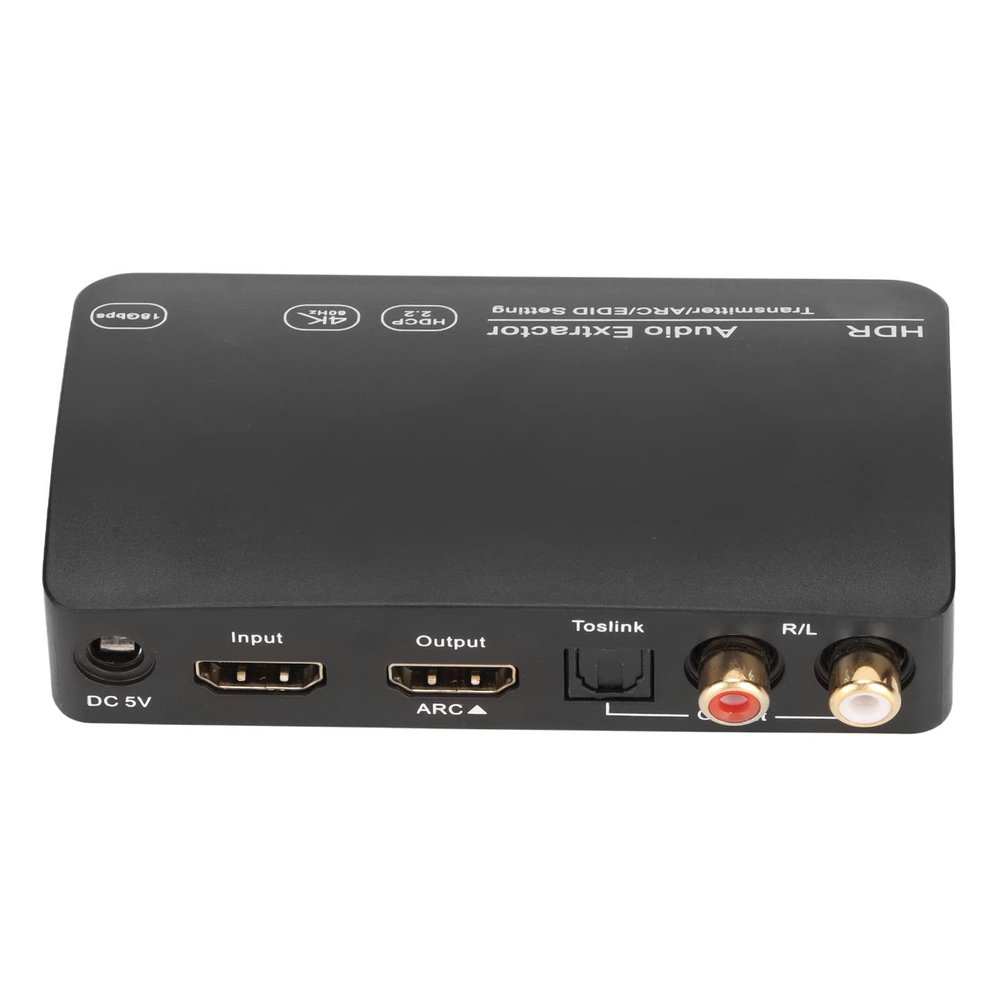 HD Multimedia Interface Converter, 4K 60Hz Extractor Support ARC, 5.1 ADV Sound Modes with Send, V5.0, 15m Distance for TV PC