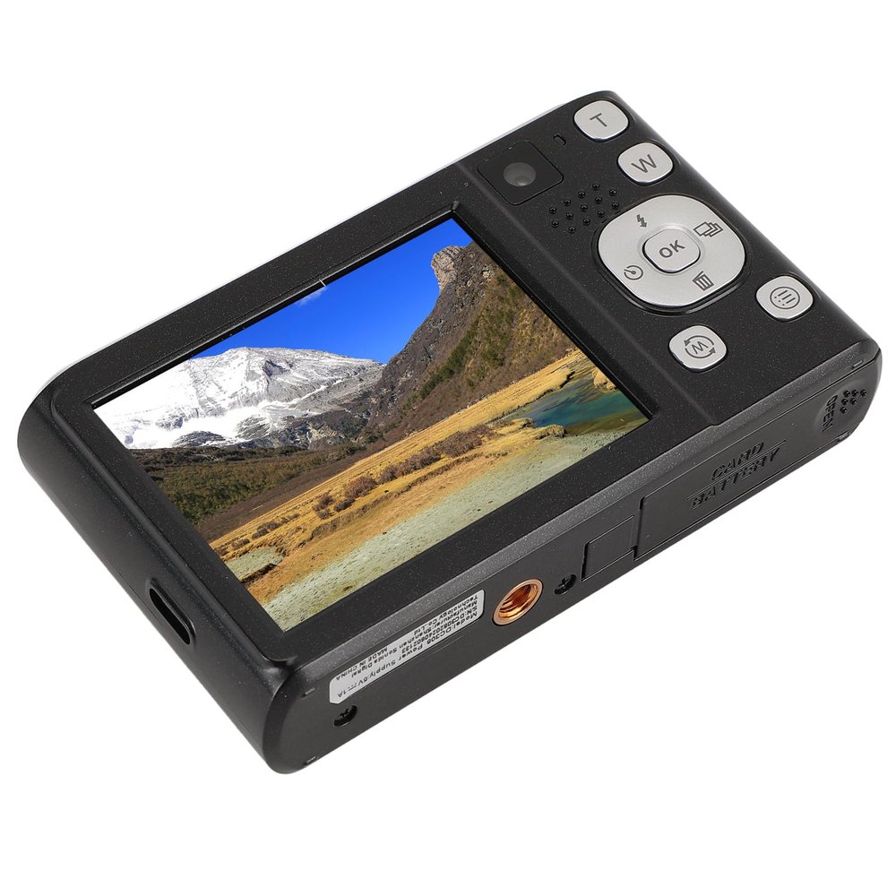 48MP 4K UHD Digital Camera, Compact Travel Camera with 2.8in Screen, 16X Digital Zoom, 256G Memory Card Support, Front Rear Dual Camera for Travel (Black)