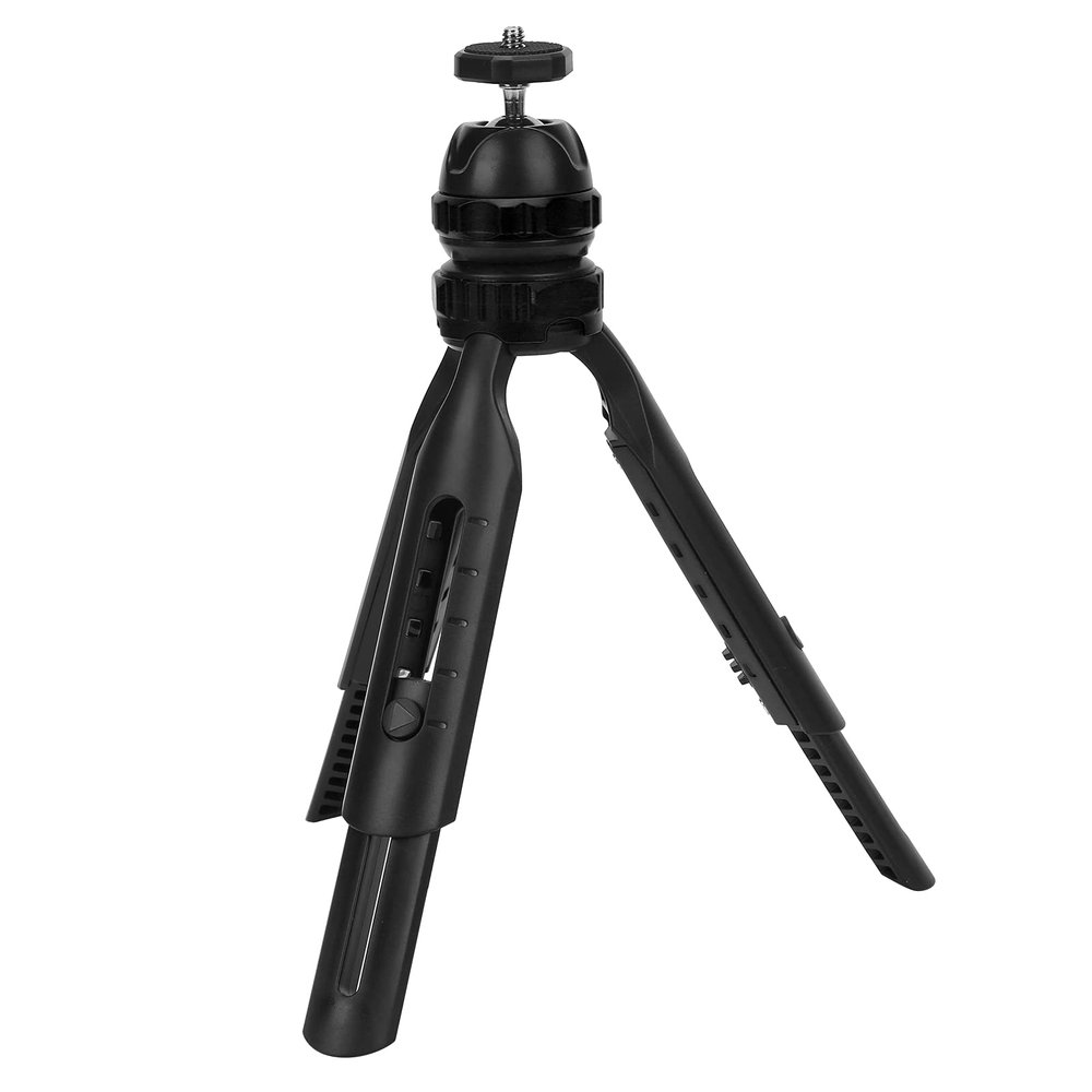 Tabletop Tripod, Mini Tripod with 360 Degree Adjustable Ball Head 1/4in Screw Hole 2 Sections Plastic Mini Retractable Tripod Travel Tripod for Mobile Phone, Smartphone (Plastic)