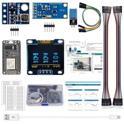 OLED IIC Display Weather Data Set ESP8266 Weather Station Kit for Arduino IDE IoT Starter AccessoryWindowns OS Only Accessory