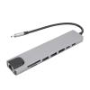 8 in 1 Type C Hub with 4K HD Multimedia Interface, USB 3.0, RJ45, 87W PD, Memory Card Adapter for Pro, Type C Docking Station view 1