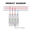 Boartechs Voltage Surge Arrester Device SPD 2P 4P Surge Protector Low Voltage AC Distribution Household Lightning Protection Device Arrester 20KA 40KA 60KA(30-60kA,4P 420V) view 3
