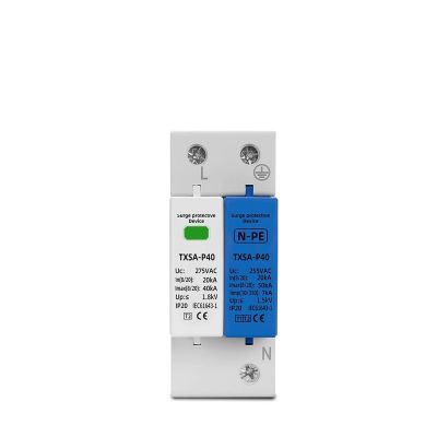 Boartechs Voltage Surge Arrester Device AC SPD 1P+NPE 40KA 50KA T1 T2 385V 275V 255V House Surge Protector Protective Low-Voltage Device Lightning Arrester(385V)