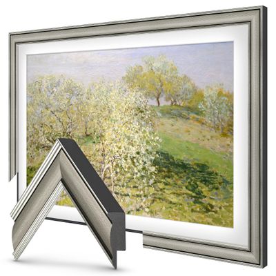 Industrial Nickel 43" Deco TV Frame for Samsung The Frame/Pro TVs