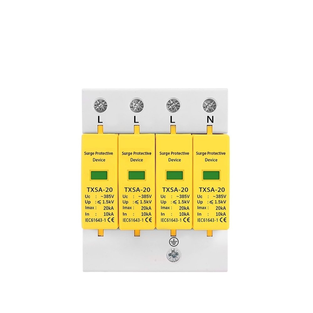 Boartechs Voltage Surge Arrester Device AC SPD 4P 275V 385V 420V 20KA 40KA 60KA House Lightning Surge Protector Protection Protective Low-Voltage Arrester Device(275V,20-40KA)