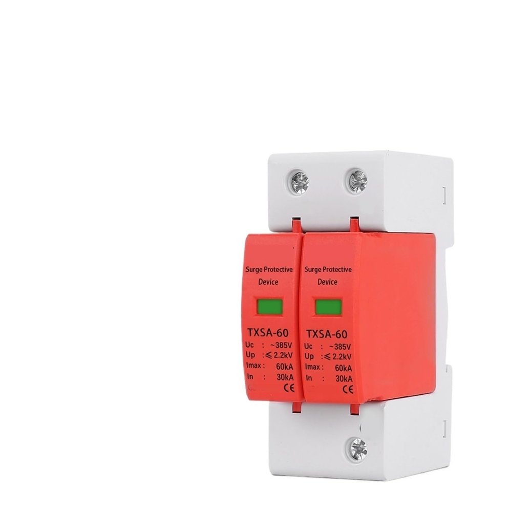 Boartechs Voltage Surge Arrester Device SPD 2P 4P Surge Protector Low Voltage AC Distribution Household Lightning Protection Device Arrester 20KA 40KA 60KA(30-60kA,2P 420V)