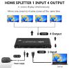 4K HDMI Splitter 1 in 4 Out - 1x4 Powered HDMI Splitter 4 Port Multi Monitor Outputs,Mirror/Copy Screen Only (Not Extend) Support 4Kx2K@30Hz 3D for PS4/Projector/HDTV view 3