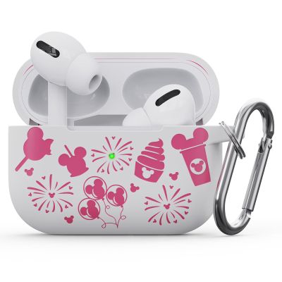 BannerBlend Cute Cartoon Engraved Case for AirPods Pro Case 2nd 1st Generation Case Cover/AirPod Pro Case Cover, Soft Silicone Skin Full Protective Cover, Front LED Light Visible White+Rose red