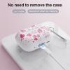 BannerBlend Cute Cartoon Engraved Case for AirPods Pro Case 2nd 1st Generation Case Cover/AirPod Pro Case Cover, Soft Silicone Skin Full Protective Cover, Front LED Light Visible White+Rose red view 3