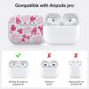 BannerBlend Cute Cartoon Engraved Case for AirPods Pro Case 2nd 1st Generation Case Cover/AirPod Pro Case Cover, Soft Silicone Skin Full Protective Cover, Front LED Light Visible White+Rose red view 4