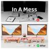 AFOOYO Dual Monitor Riser, Cookie-Shaped Adjustable Length & Swivel Angle, Wooden Desktop Organizer for 2 Monitors,Monitor Stand with Drawer for Laptop, PC, Computer, Printer,Pink view 4