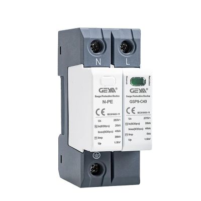 GEYA Surge Protector 20KA-40KA SPD House Surge Protector Din Rail (1P+N,AC275V)