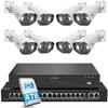 ZOSI Complete 8 Camera 4K PoE Security System Kit with 16 Port Switch & 4TB HDD, 8pcs Outdoor CCTV Cameras with Spotlights, Person/Vehicle Detection, H.265+ 8CH NVR, Plug and Play. view 1