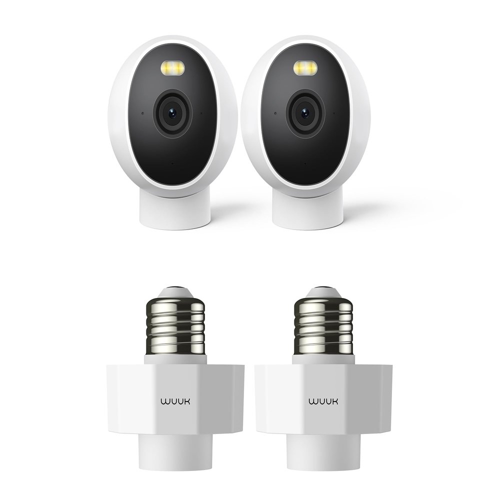 WUUK Magnetic Security Camera and Lamp Socket Bundle