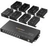 CENMATE 1x8 HDMI Extender Splitter, Up to 165FT Over CAT5e/6/7, 8 Channel Transmission with 1 HDMI Loop Out, Supports IR, 3D, HDCP, EDID, POC view 1