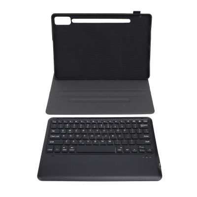 Tablet Case Keyboard Set, Including Keyboard and Keyboard Case Cover with Pen Holder, Rechargeable Magnetic Keyboard Set for Tab P12 12.7 Inch 2023 (Black)