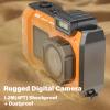 8K UHD 70MP WiFi Digital Camera with 64GB Card Rugged Waterproof Dustproof Shockproof 33FT Underwater Camera Dual-Screen Selfie for Snorkeling Autofocus Point and Shoot Digital Camera (Orange) view 4