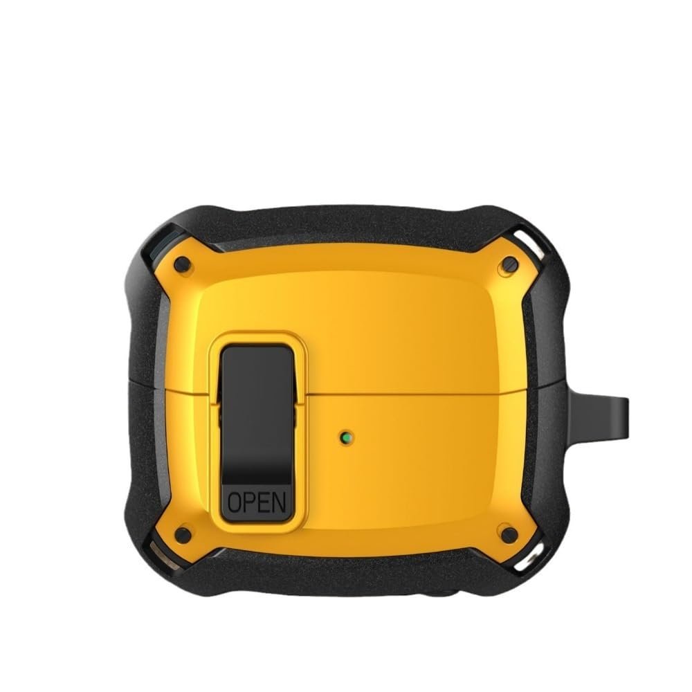 2 Pack Security Lock Cover for Samsung Galaxy Buds 3 Pro Buds3 Case Shockproof Funda Sleeve with Hook,Yellow