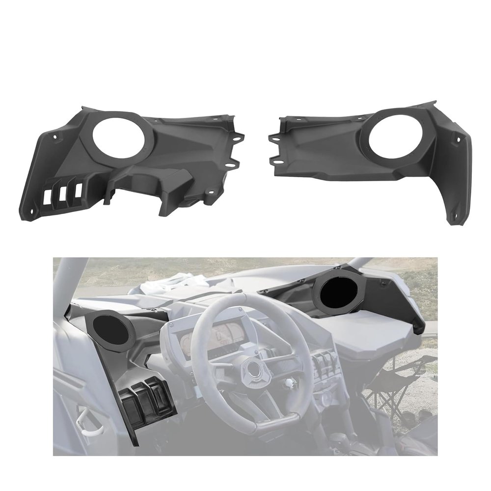 Kojem 6.5 Inch Front Dash Speaker Pods & Dash Panels Compatible with Can Am Maverick X3 / X3 Max Turbo R Sound System 2017-2025 Speaker Stereo Enclosure Accessories