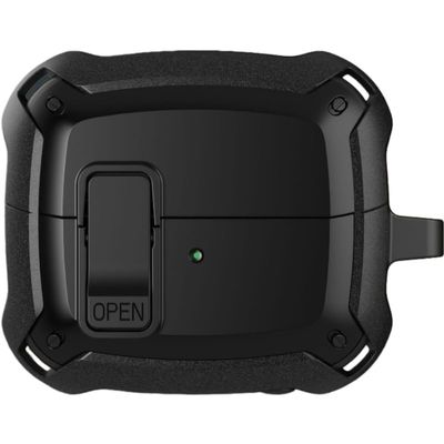 2 Pack Security Lock Cover for Samsung Galaxy Buds 3 Pro Buds3 Case Shockproof Funda Sleeve with Hook,Black
