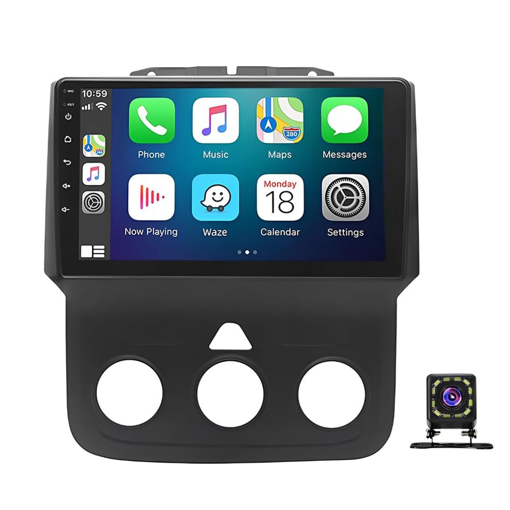 2+32G Double Din Car Stereo Radio Compatible with Dodge Ram 13-19,9 "Touchscreen Car Radio Audio Receiver Android Auto Support Bluetooth,SWC,Camera,GPS Navigation