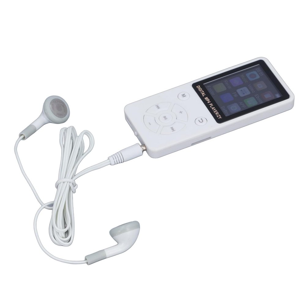 32GB MP3 Player, 1.8 inch Screen Bluetooth Music Player with Speaker,Video, FM, E Book, Photo Viewer, Headphones, HiFi MP4 Player Supports Expanded Up to 128GB (White)