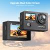 AKASO Brave 4 4K30 Action Camera with Selfie Stick Tripod 20MP Ultra Hd EIS 131ft Waterproof Underwater Camera 5xZoom Dual Screen for vlogging Video with Carrying Case Accessories Kit Bundle view 2