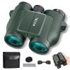 15x32 Compact Binoculars for Adults and Kids - WOZEL High Powered Small Binoculars for Bird Watching, Hunting, Travel, Hiking, Concert, Sports and Outdoors - Easy Focus with Large Objectives - Green view 1