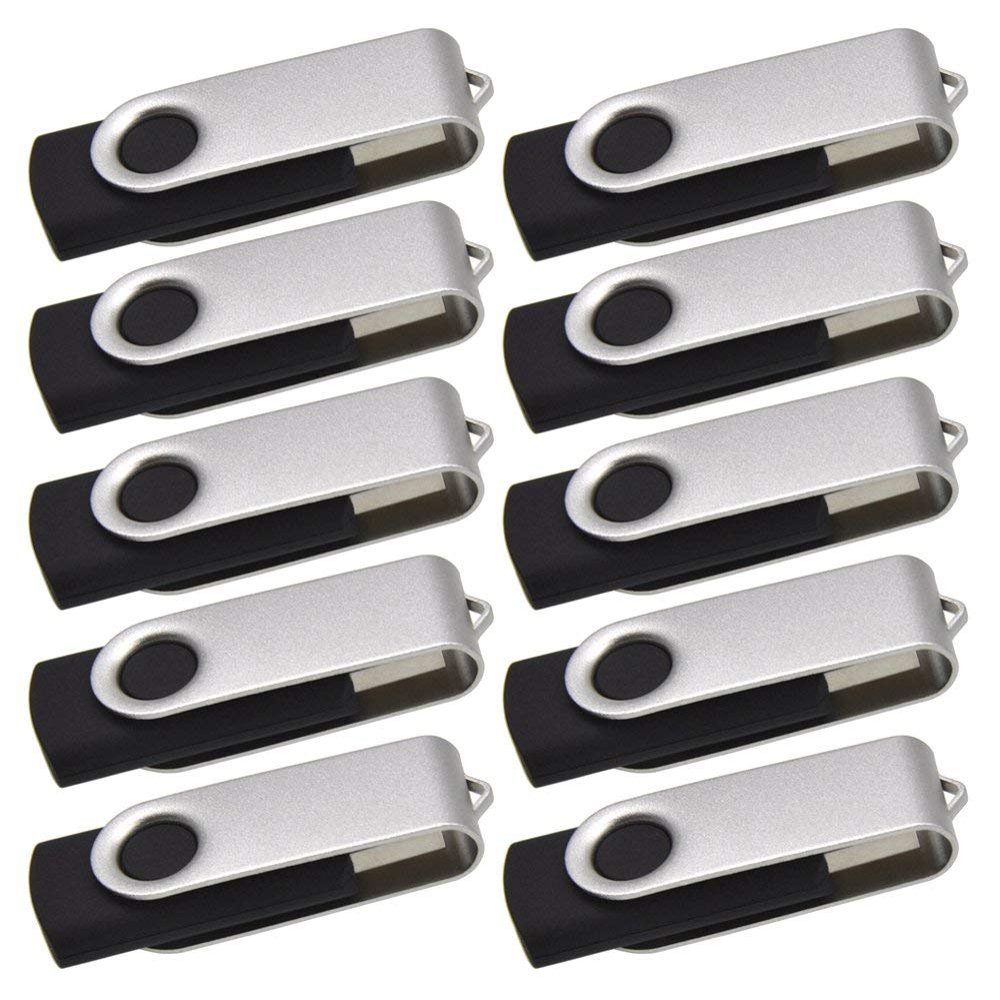 Wholesale/Lot/Bulk - 5,10 Pack Black Metal USB Flash Drives 2.0 Memory Stick Storage Data Thumb Pen Fold U Disk (5 Pack - 8GB)