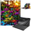 Keyboard Case for Samsung Galaxy Tab A9 Plus/A9+ 5G 11 Inch 2023, Galaxy Tab A9 Plus Case with Keyboard, with S Pen Holder Galaxy Tab A9+ 11" (SM-X210/X216/X218) Keyboard Case, Glass Wildflower view 1