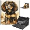 Keyboard Case for Samsung Galaxy Tab A9 Plus/A9+ 5G 11 Inch 2023, Galaxy Tab A9 Plus Case with Keyboard, with S Pen Holder Galaxy Tab A9+ 11" (SM-X210/X216/X218) Keyboard Case, Brown Dachshund view 1