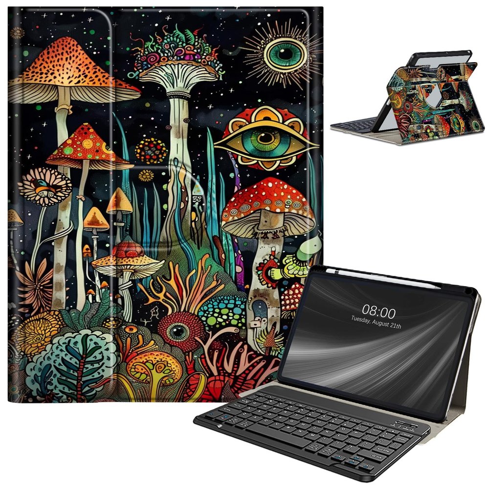 Keyboard Case for Samsung Galaxy Tab A9 Plus/A9+ 5G 11 Inch 2023, Galaxy Tab A9 Plus Case with Keyboard, with S Pen Holder Galaxy Tab A9+ 11" (SM-X210/X216/X218) Keyboard Case, Mushroom