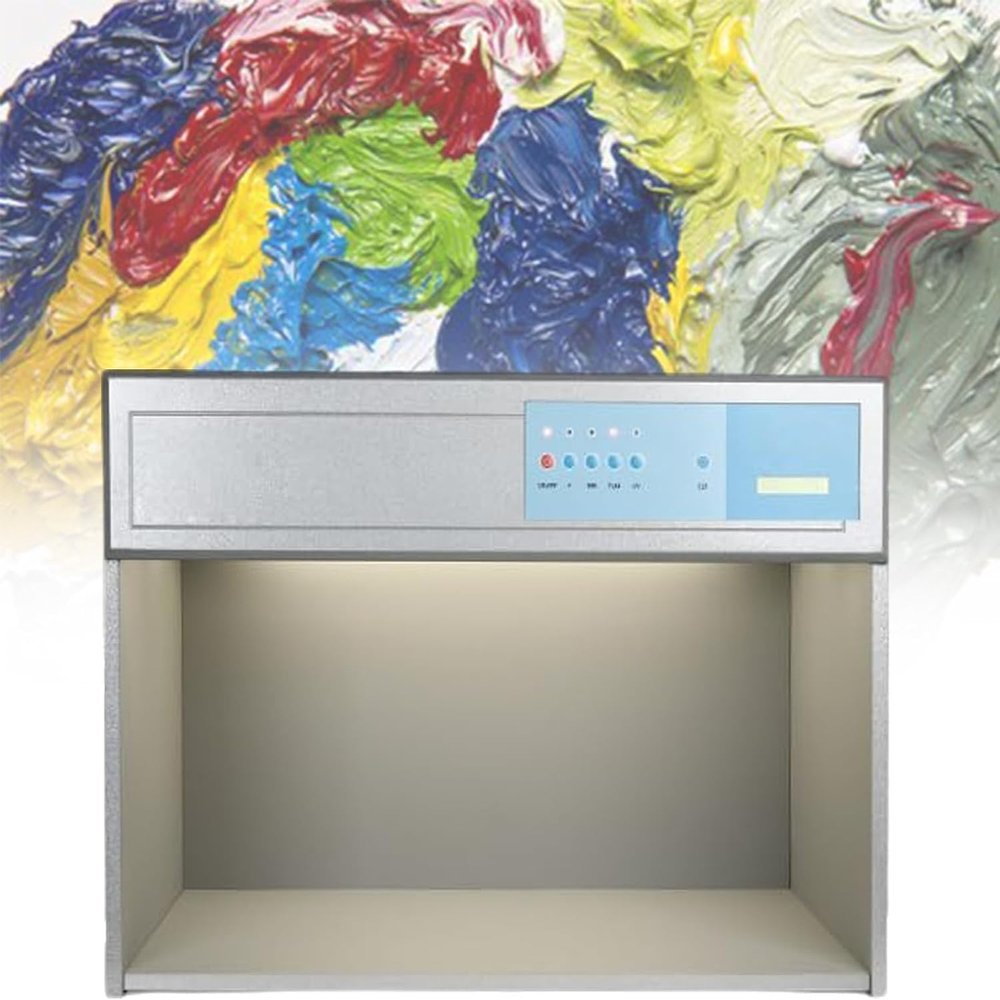 LPLYAA Color Assessment Cabinet, Color Matching Box with 6 Light Sources, Assessment Cabinet Box for Fabrics Textile Clothing Color Cabinets Equipment Tools