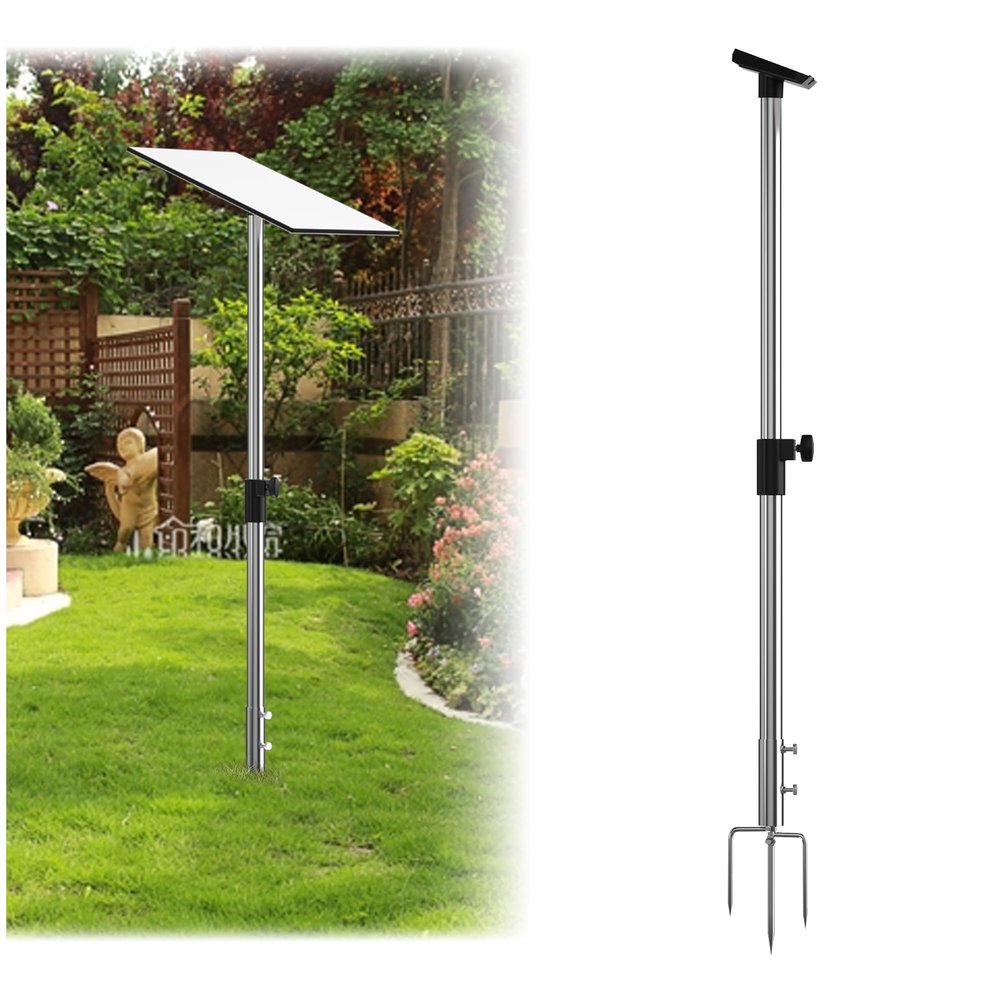 Starlink Gen 3 Pole Mount Kit  Heavy Duty 4.6ft Adjustable Ground Stand with 3-Prong Stabilizer  Stainless Steel Starlink Mount for High Winds  360 Rotating Satellite Dish Holder & Pipe Adapter