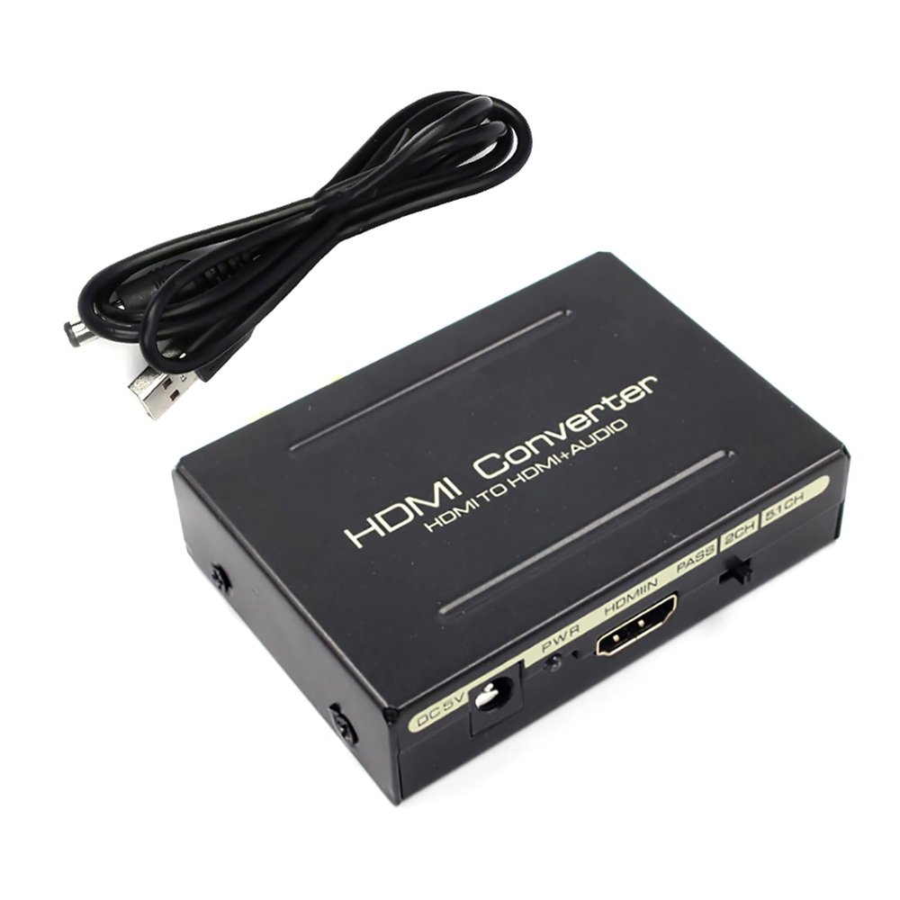 1080P HDMI Audio Extractor SPDIF Optical and RCA(L/R) Stereo Analog Outputs Video Audio Splitter Converter Accessory