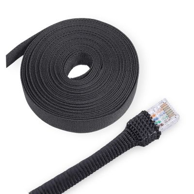 BuyUneed Heat Shrink Braided Sleeving, 2:1 Ratio Shrinkable Fabric Tubing Sleeve Abrasion Protection Cable Wire Sheath (3/8"-25ft)