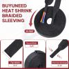 BuyUneed Heat Shrink Braided Sleeving, 2:1 Ratio Shrinkable Fabric Tubing Sleeve Abrasion Protection Cable Wire Sheath (3/8"-25ft) view 2