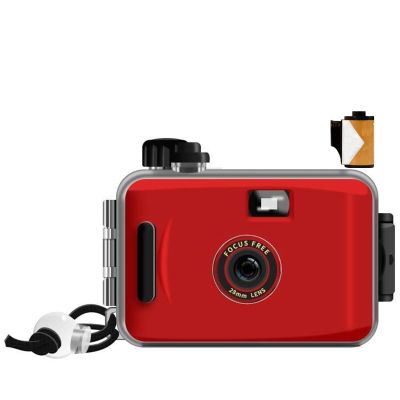 Reusable Film Camera 35mm Reloadable Waterproof Film Camera, One time Imaging, Waterproof Retro Style, Focus Free, Light Weight, Easy to Use (with Film, O)