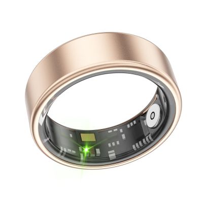 Sleep Tracking - Heart Rate - Blood Oxygen - Blood Pressure Smart Ring Wearable Fitness Tracker with Multiple Exercise Modes(Gold,9#)