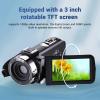 Bewinner 1080P Video Camera Camcorder, 30MP Digital Vlogging Camera, 8X Digital Zoom Camcorder with Fill Light, 1500mAh Battery, 3 inch Rotatable TFT Screen view 2