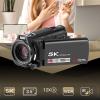 5k Video Camera, 48MP Digital Camera Recorder with 12X Optical Zoom, 3.5inch 270 Drgree Rotatable Touchscreen Video Camera Camcorder with Antishake for Travel Party view 2