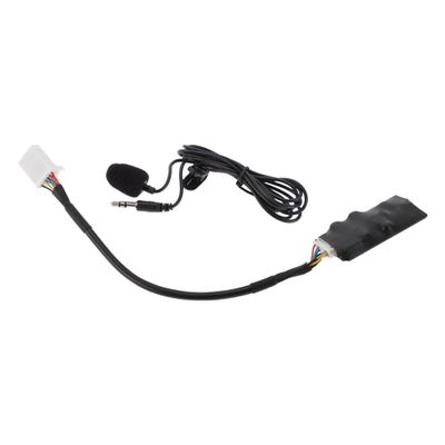 Hihaha Stereo Radio Harness with Microphone Handsfree for Lexus for Toyota RCD-200/300/500 CD Bluetooth AUX Adapter Music Cable Convenient 20cm 1 Set Black