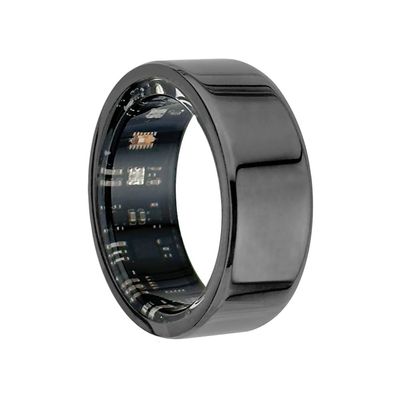Smart Ring, Pedometer, Heart Rate, Blood Oxygen, Sleep Tracker, Health Ring with Charging Compartment, Compatible with iOS and Android(Black,7#)