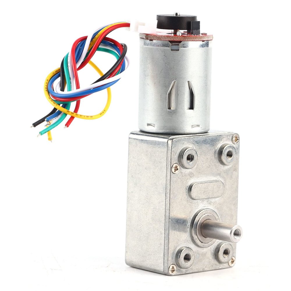 Gear Reduction Box Dc 12V Geared Motor High Worm Gear Reducerwith Encoder Srong Self Locking (30RPM)