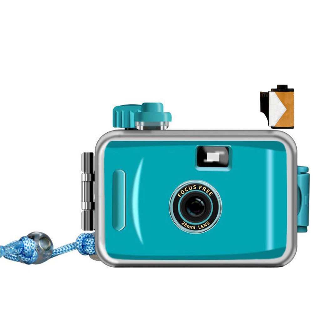 Reusable Film Camera 35mm Reloadable Waterproof Film Camera, One time Imaging, Waterproof Retro Style, Focus Free, Light Weight, Easy to Use (with Film, C)