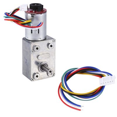 Gear Reduction Box Dc 12V Geared Motor High Worm Gear Reducerwith Encoder Srong Self Locking (10RPM)