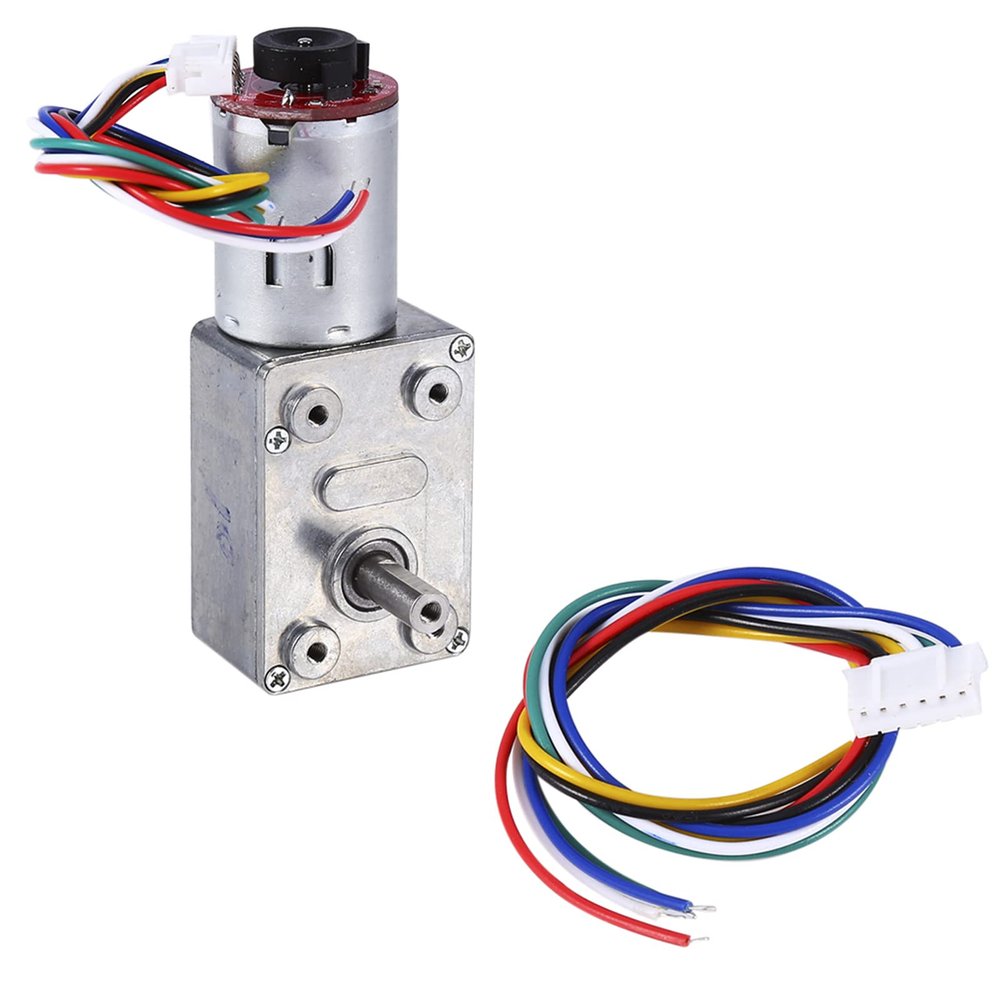 Gear Reduction Box Dc 12V Geared Motor High Worm Gear Reducerwith Encoder Srong Self Locking (10RPM)