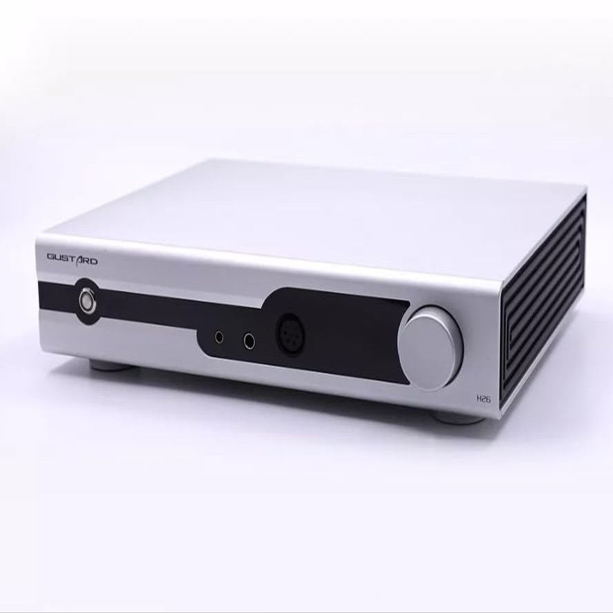Gustard H26 Fully Balanced Class A Headphone Amplifier LME49720 x2 Op-Amps Discrete Pre-Amplifier 6.35mm/4.4mm Balanced/4-Pin-XLR Headphone/Stereo RCA Output Headphone Amp(Silver)