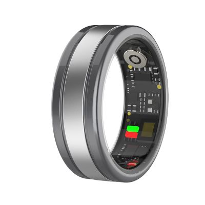 Smart Ring with Heart Rate Sleep Monitor Multi-Sport Mode Fitness Ring for Android iOS Phones(Black,8#)