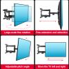 Full Motion TV Wall Mount for Most 32-75inch Flat/Curved 4K LCD TVs, Adjustable TV Brackets with Swivel Tilt, Rotate Articulating Arms Wall Mount TV Bracket(40-75inch) view 3